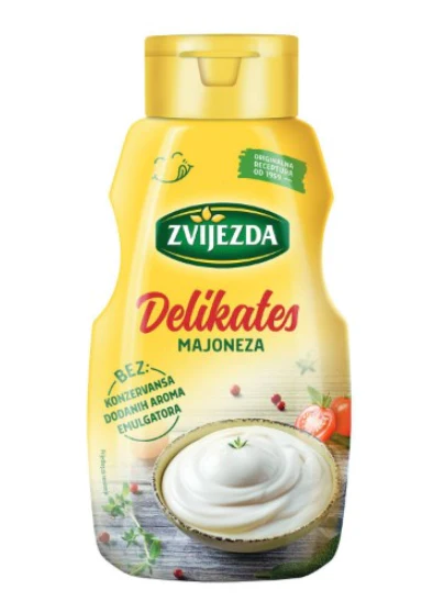 Mayonnaise, Delikates Majoneza (Zvijezda) 400g Squeeze Bottle