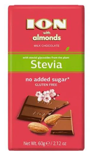 Milk Chocolate with Almonds, SUGAR FREE (ION) 60g