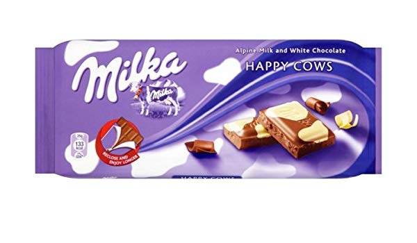 Milka Alpine Milk and White Chocolate, Happy Cow, 90g