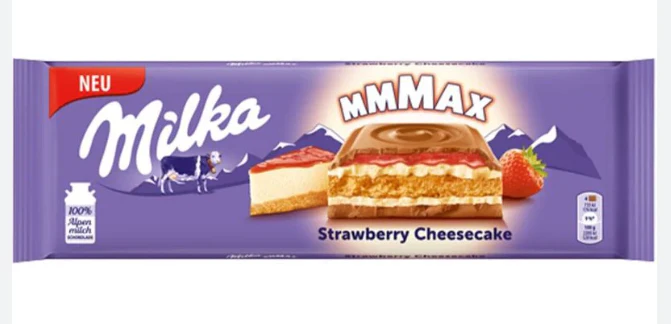 Milka Milk Chocolate Strawberry Cheesecake, 300g