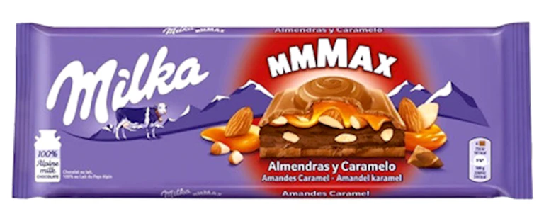 Milka Milk Chocolate with Almonds and Caramel, 300g
