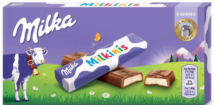 Milka Milkinis Milk Alpine Milk Chocolate with Milk Cream Filling 87.5g