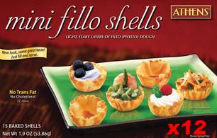 Mini Fillo Shells (Athens) CASE (12 x 1.9 oz (53.86g)) 180 Baked Shells