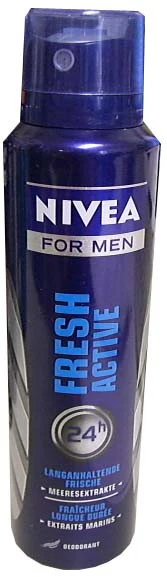 Nivea Spray Deodorant, Fresh Active For Men, 150ml