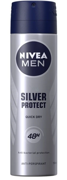 Nivea Spray Deodorant, Silver Protect For Men, 150ml