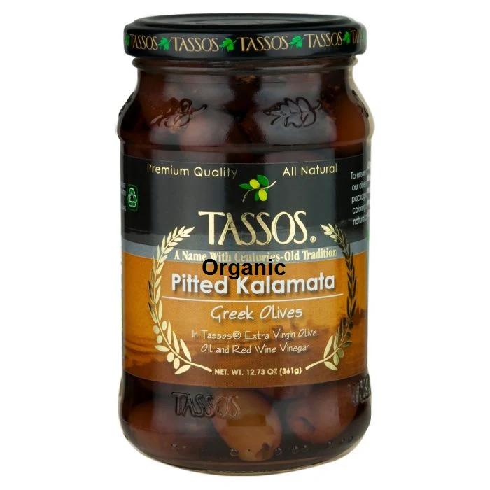 Organic Pitted Kalamata Olives (Tassos) 12.35 oz