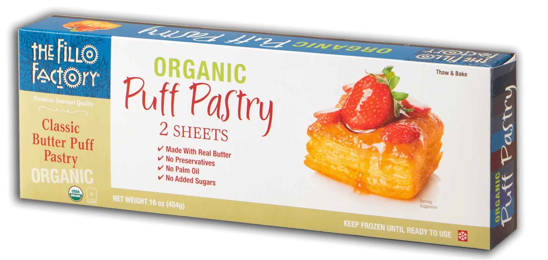 Organic Puff Pastry Dough (Fillo Factory) 16 oz