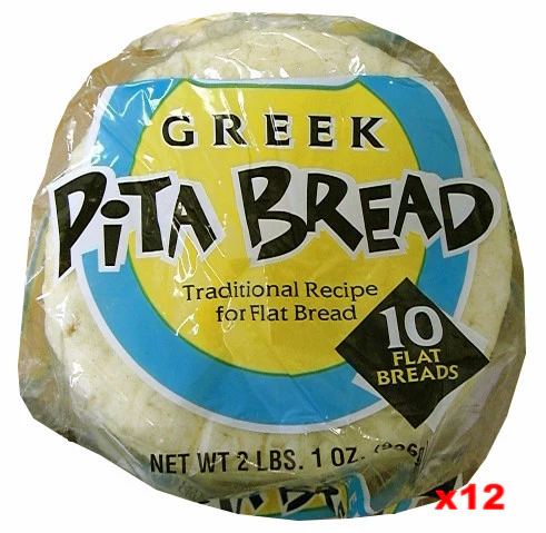 Pita Bread ,10 count (Grecian Delight) CASE (12 PK - 12 x 10 ct pkgs)