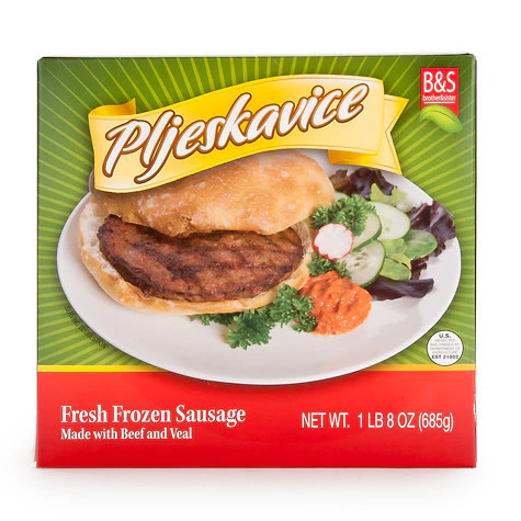 Pljeskavice Beef Sausage Patties (Brother And Sister) 685g