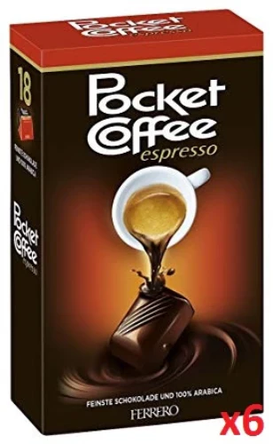 Pocket Coffee Espresso, CASE (6 x 18pk)