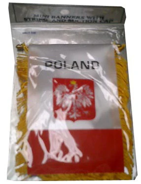 Polish Flag with String and Suction Cup, 4x6 in.