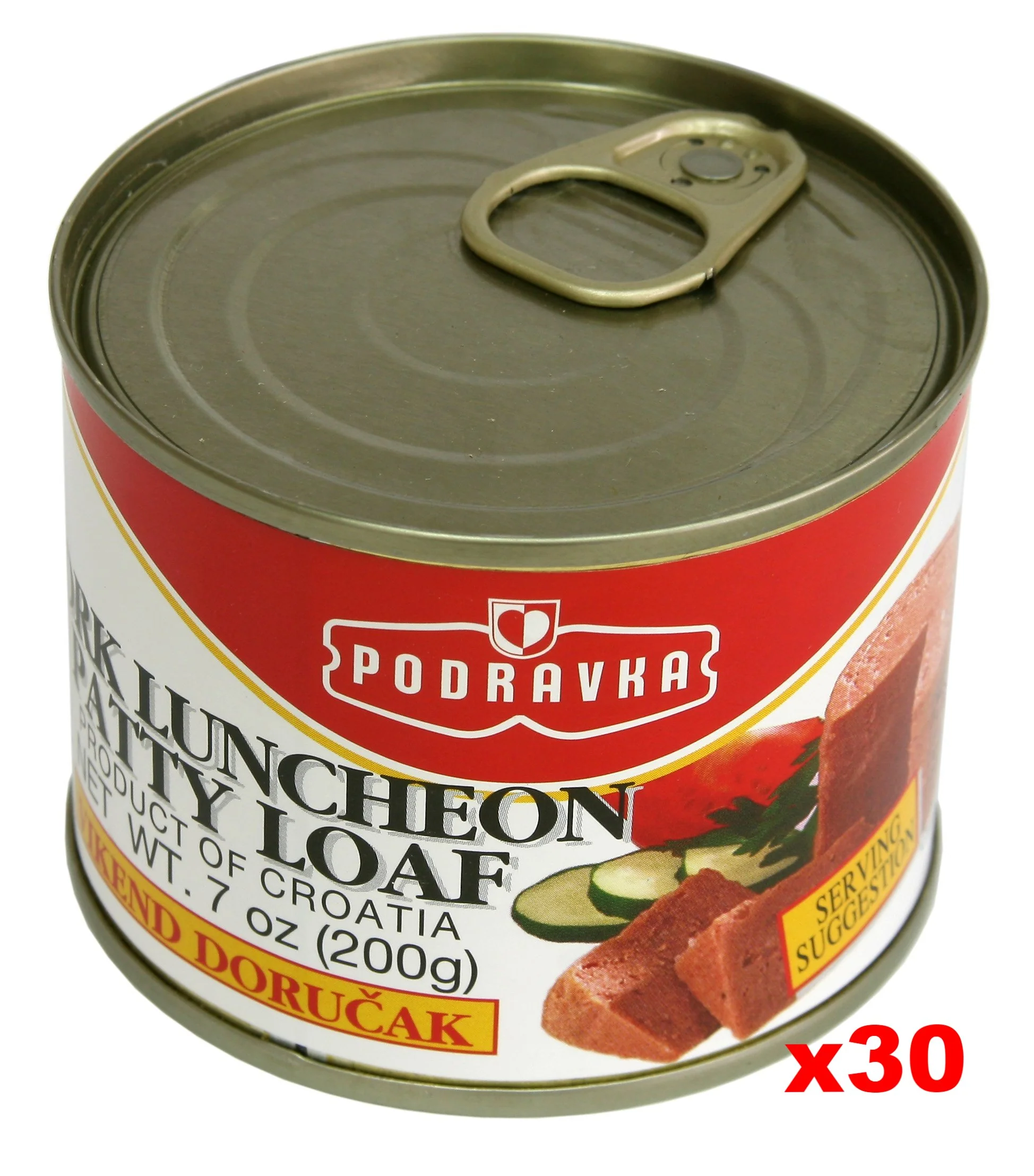 Pork Luncheon Patty Loaf (Podravka) CASE, (30 x 200g)