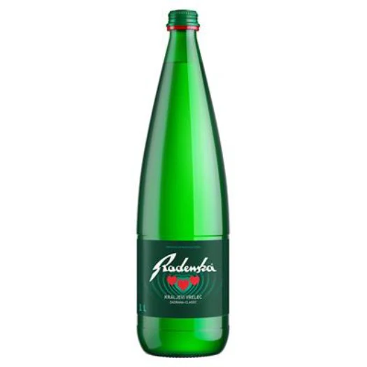 Radenska Natural Sparkling Mineral Water, 1L GLASS