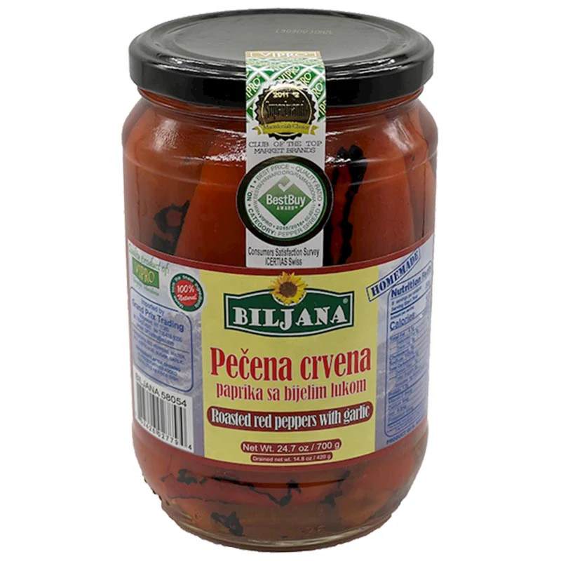 Red Roasted Peppers with Garlic (Biljana) 24oz (680g)