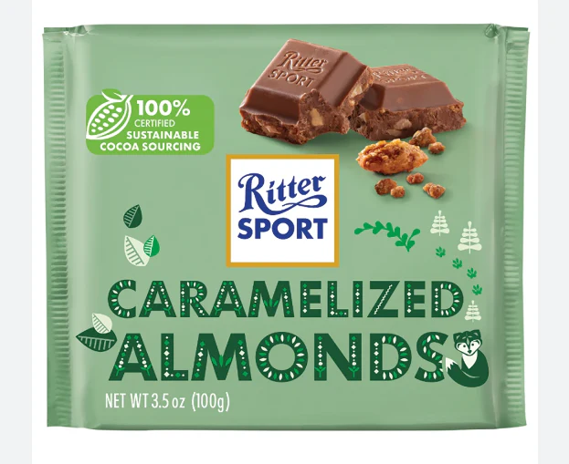 Ritter Sport Caramelized Almonds, 100g