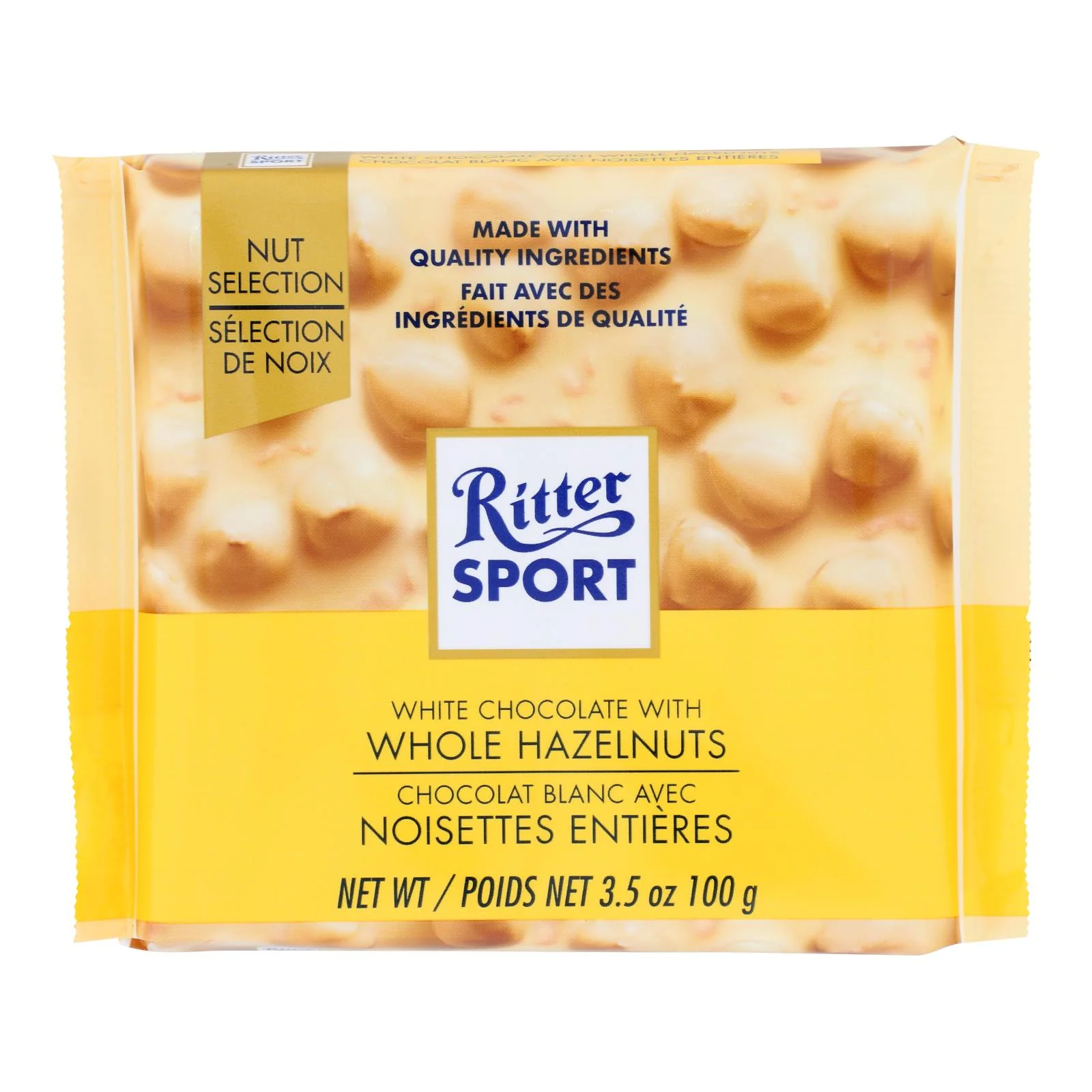 Ritter Sport WHITE Chocolate with Whole Hazelnuts 100g