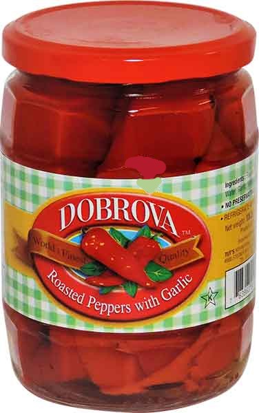 Roasted Red Peppers with Garlic (Dobrova) 15.8 oz