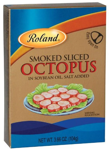 Roland Smoked Sliced Octopus, 3.66-Ounce Cans (Pack of 10)