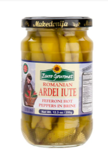 Romanian Feferoni Hot Peppers, EuroGourmet, 12.3 oz (350g)