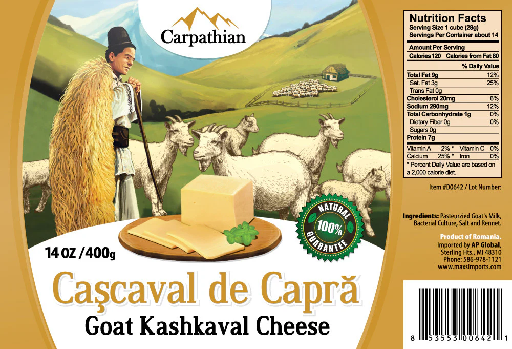 Romanian GOAT Kashkaval Cheese, 300g