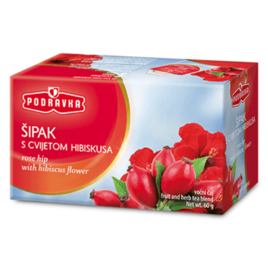 Rose Hip Herb Tea, 20 bags, (podravka) 60g