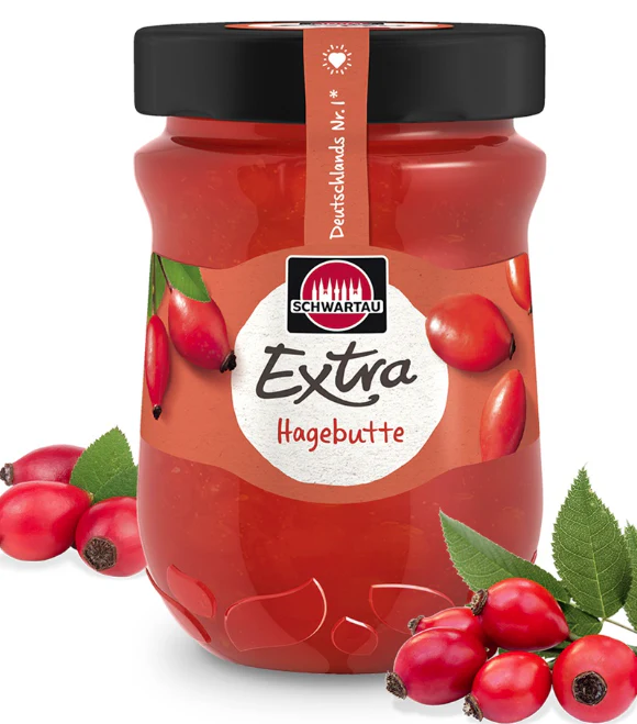 Rosehip Fruit Spread, Hagebutte (Schwartau) 12 oz (340g)