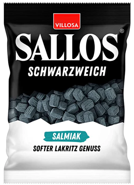 Sallos Schwarzweich Salmiak, Softer Lakritz (Villosa) 200g