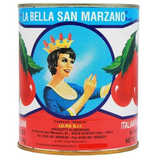 San Marzano Italian Plum Peeled Tomatoes (La Bella) 28 oz (794g)