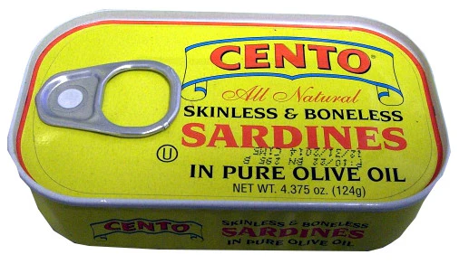 Sardines, Skinless and Boneless in Olive Oil (Cento) 124g (4.375 oz)