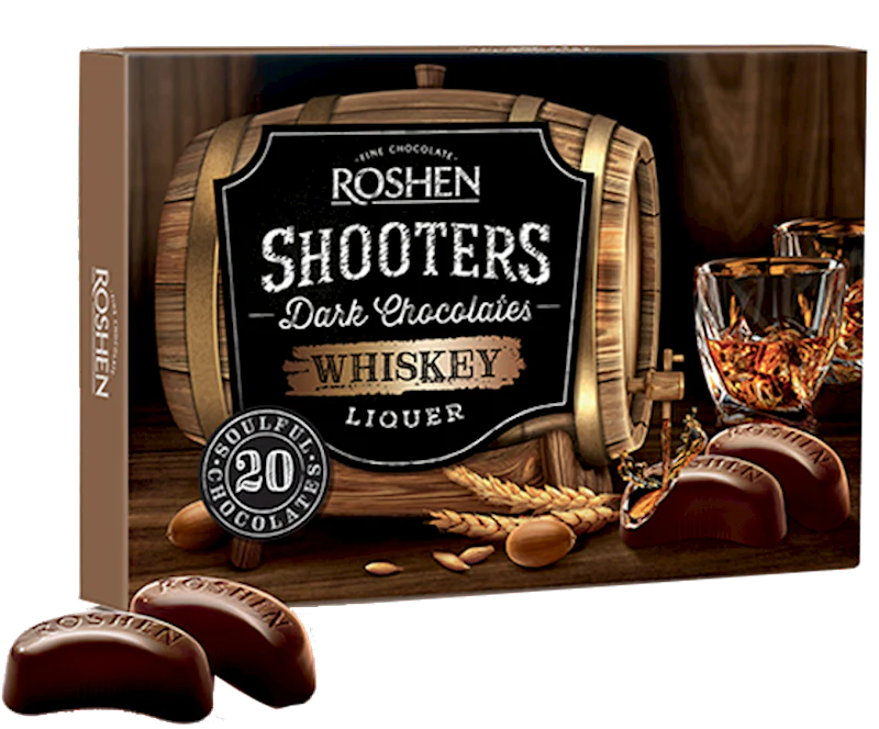 Shooters Dark Chocolate with Whiskey Liquor (ROSHEN) 150g