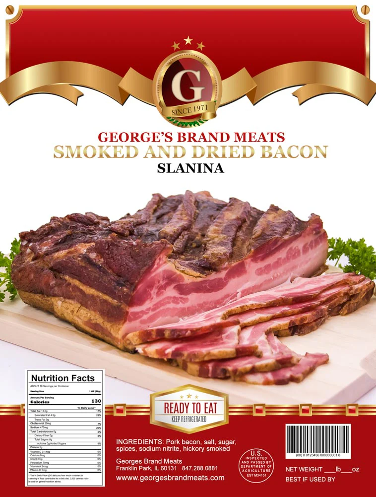 Smoked Bacon, Slanina (George's) approx. 0.85-1.1 lb