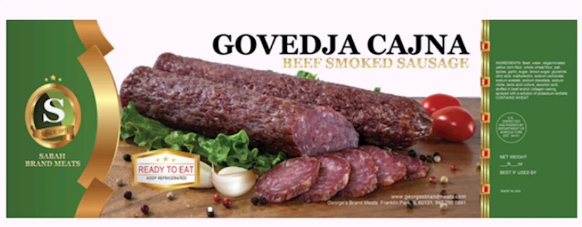 Smoked Beef Sausage, Govedja Cajna (Sabah Brand) approx. 1.1lb