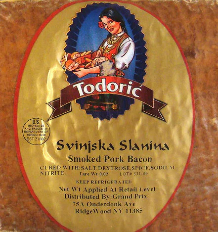Smoked Pork Bacon (Todoric) approx. 1.2 - 1.5 lbs