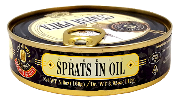 Smoked Sprats in Oil (Old Riga) 160g  UPC -5596
