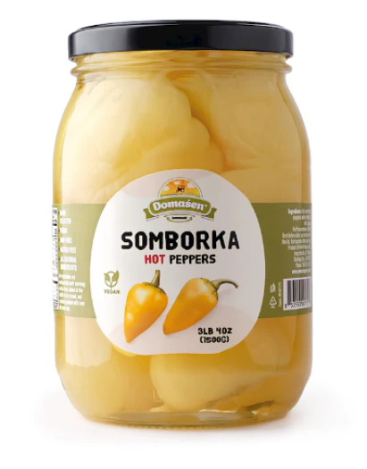 Somborka Hot Yellow Peppers(Domasen) 52 oz