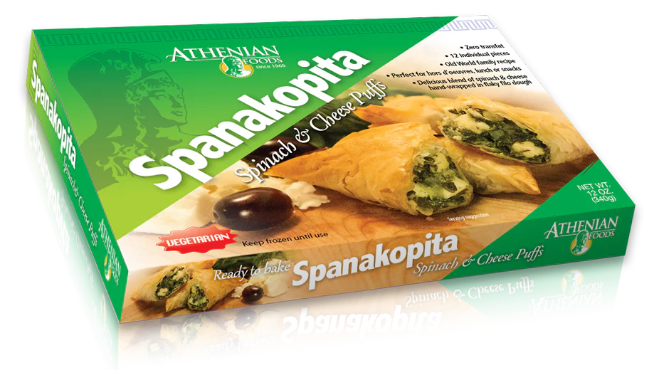 Spanakopita - Spinach and Cheese Puffs (Athenian Foods) 12 oz