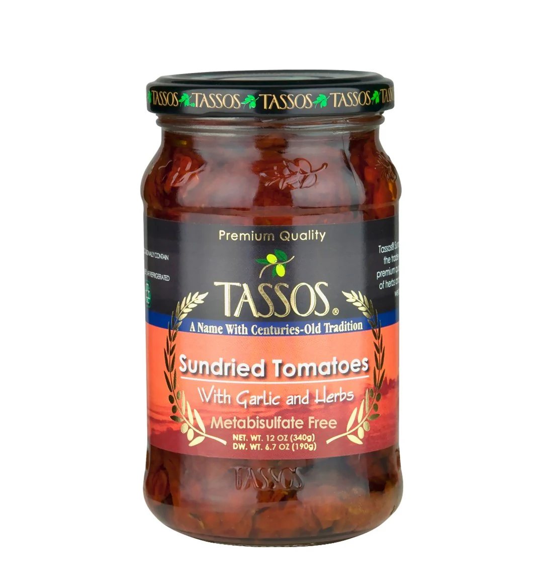 Sundried Tomatoes with Garlic and herbs (Tassos) 12 oz
