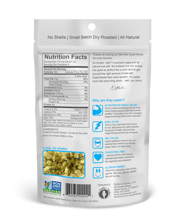 SuperSeedz Pumpkin Seeds, Sea Salt, 5 oz - Image 2