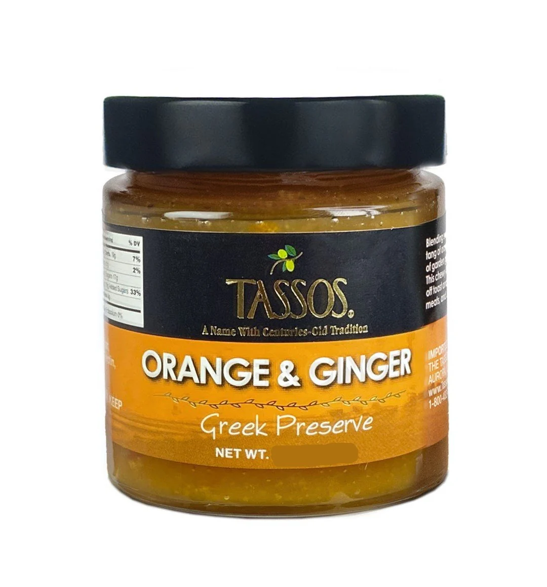 Tassos Orange and Ginger Marmalade, 225ml
