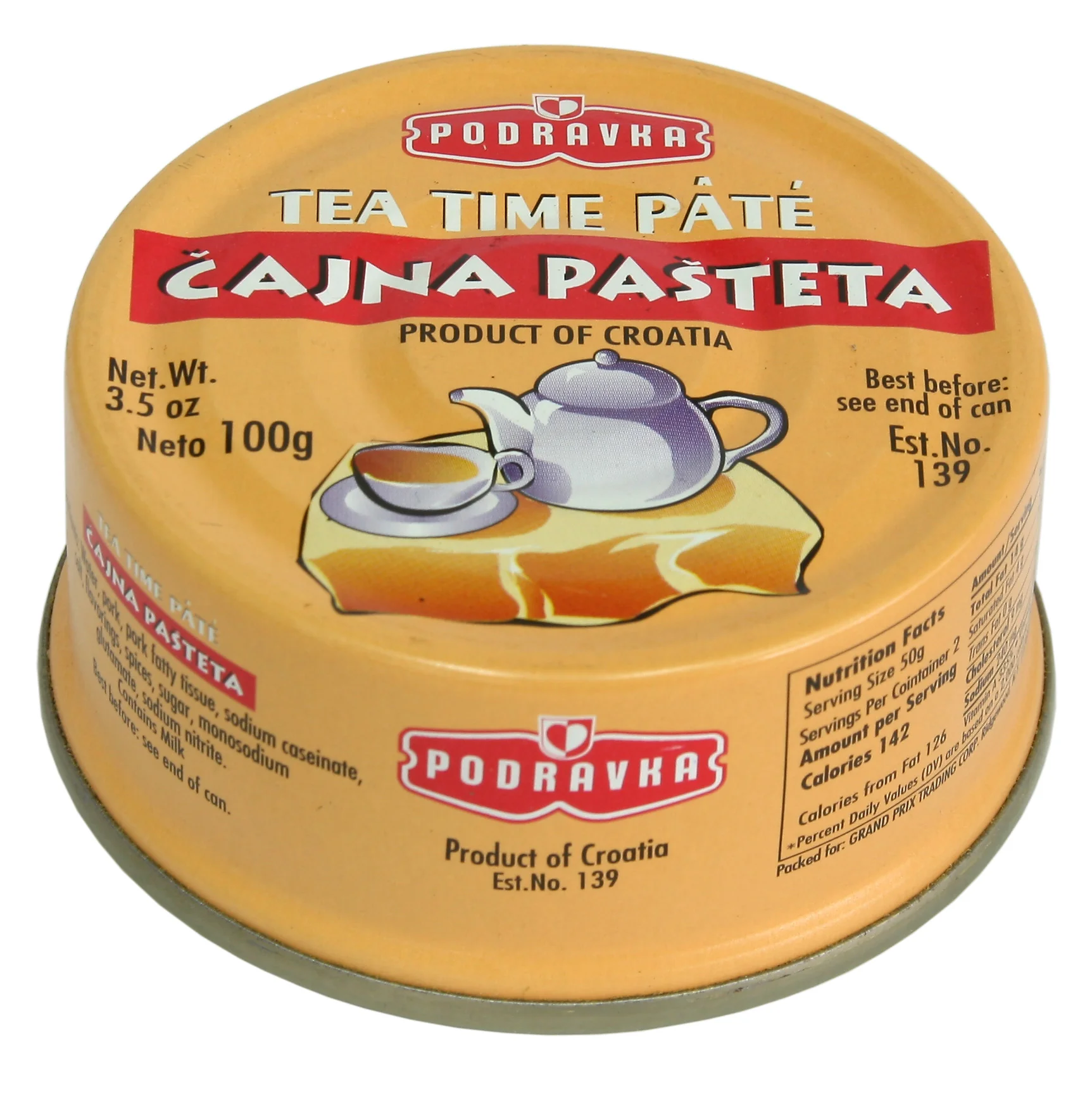 Tea Time Pate (Podravka) 100g (3.5oz)