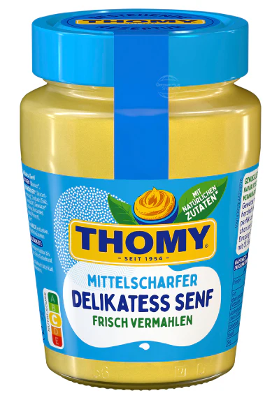 Thomy Delikatess-Senf, Mild Mustard, 250ml glass
