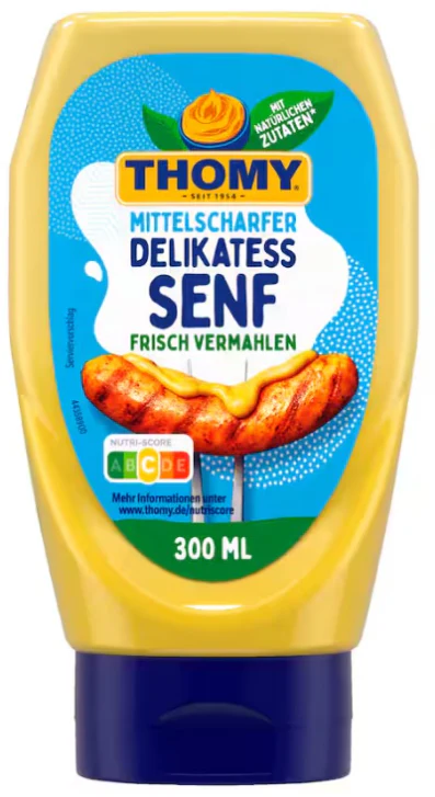 Thomy Delikatess-Senf, Mild Mustard, 300 ml Squeeze Bottle