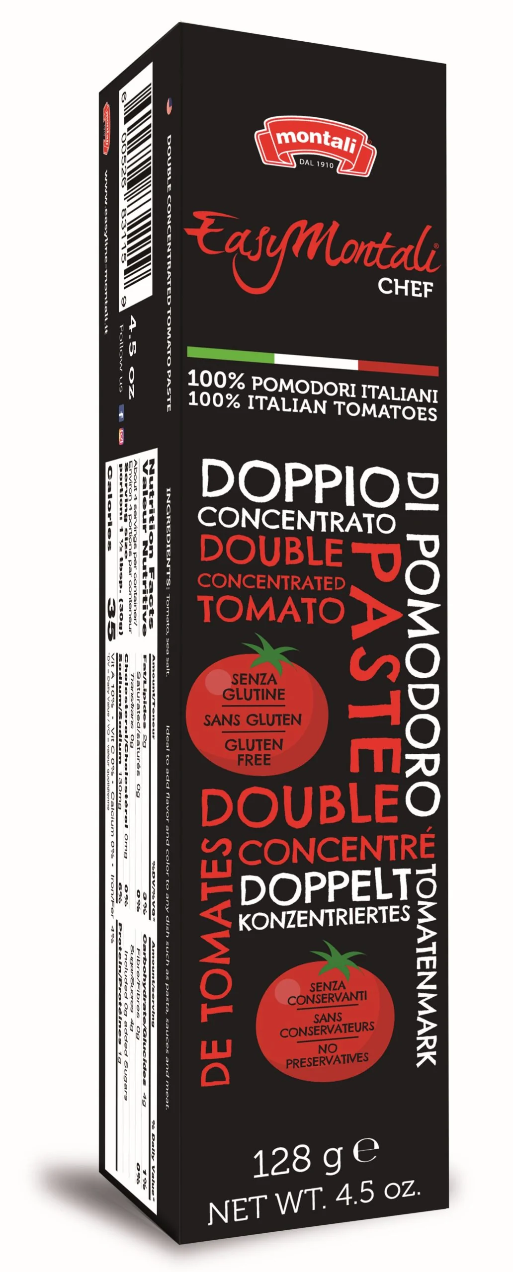 Tomato Paste, Double Concentrated (Montali) 4.5oz (128g)