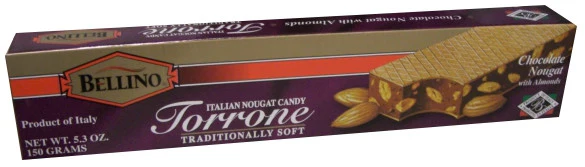 Torrone CHOCOLATE Nougat with Almonds (BELLINO) 150g (5.3 oz)