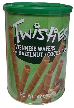 Twisties Wafer Rolls, Hazelnut and Cocoa, 400g