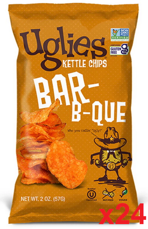 Uglies Barbecue Kettle Cooked Potato Chips CASE (24 x 2 oz)