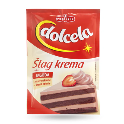 Whipped Topping Powder Slag - Strawberry (Podravka) 66g