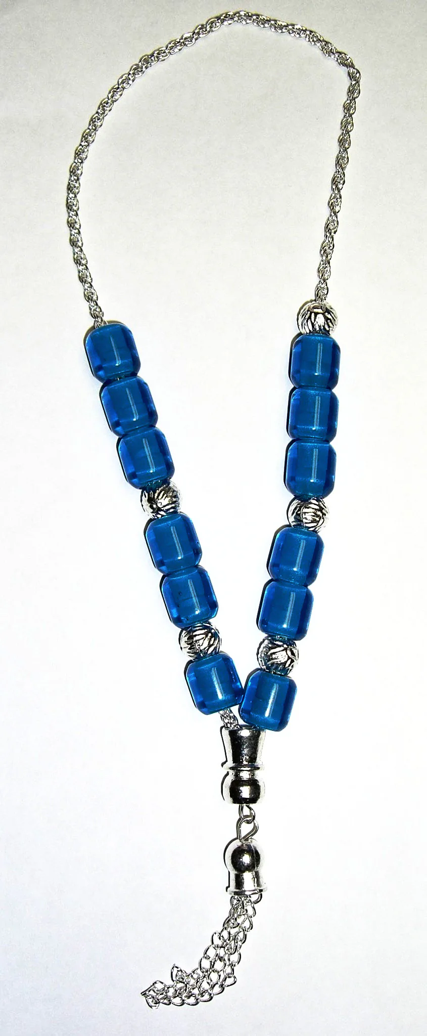 Worry Beads - Komboloi, Blue with Silver